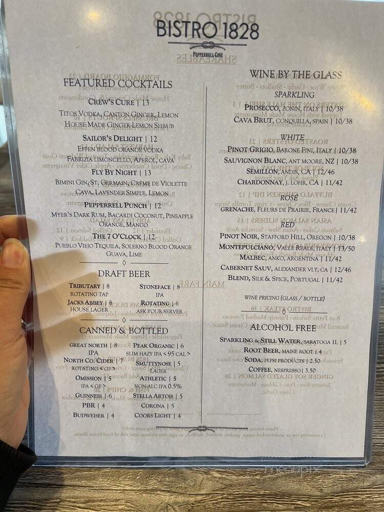 Bistro 1828 at Pepperrell Cove - Kittery Point, ME menu_pic