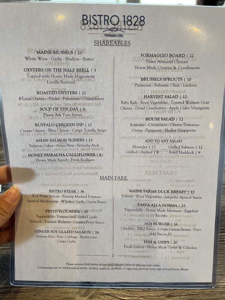Bistro 1828 at Pepperrell Cove - Kittery Point, ME menu_pic