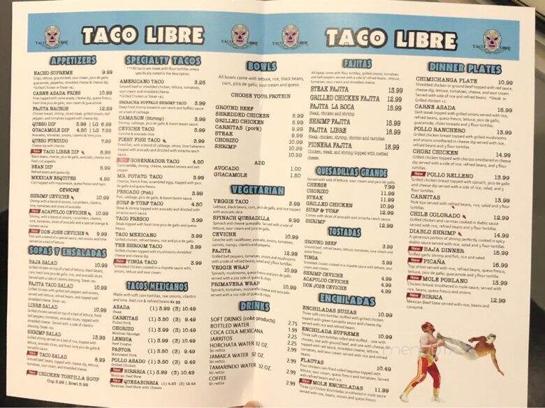 Taco Libre - St. Augustine, FL menu_pic