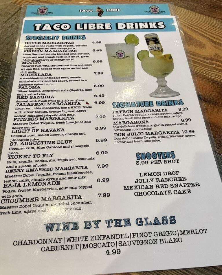 Taco Libre - St. Augustine, FL menu_pic