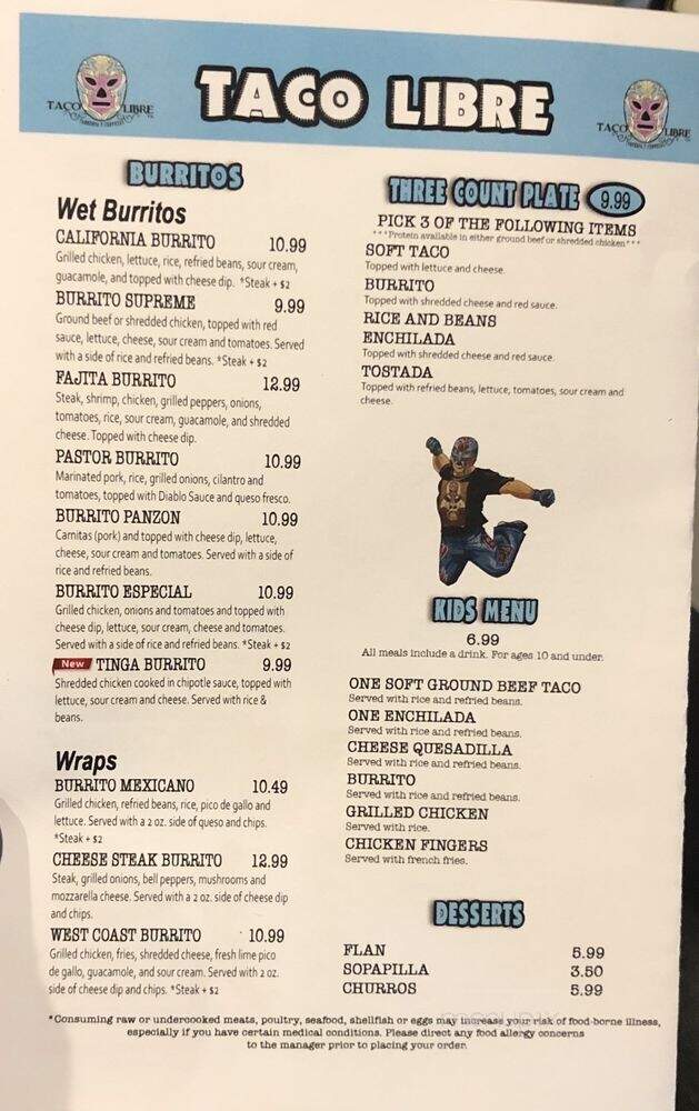 Taco Libre - St. Augustine, FL menu_pic