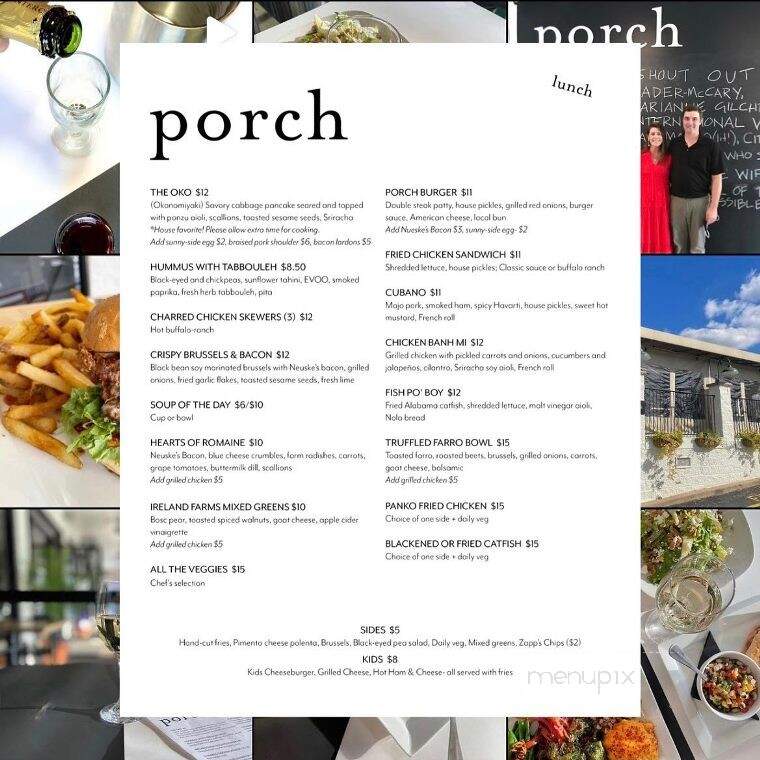 Porch - Mountain Brook, AL menu_pic