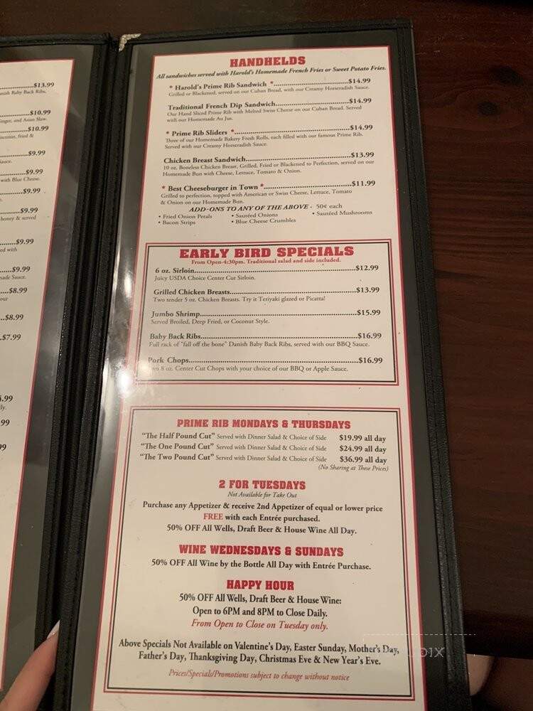 Harold Seltzers Steakhouse - Clearwater, FL menu_pic
