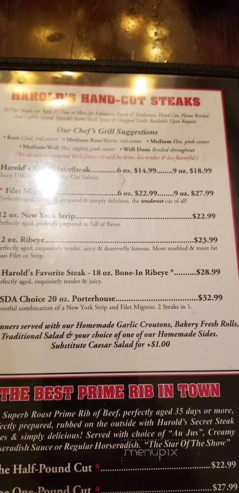 Harold Seltzers Steakhouse - Clearwater, FL menu_pic