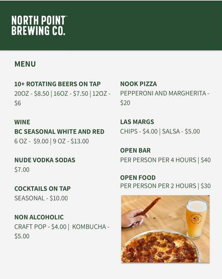 North Point Brewing - North Vancouver, BC menu_pic
