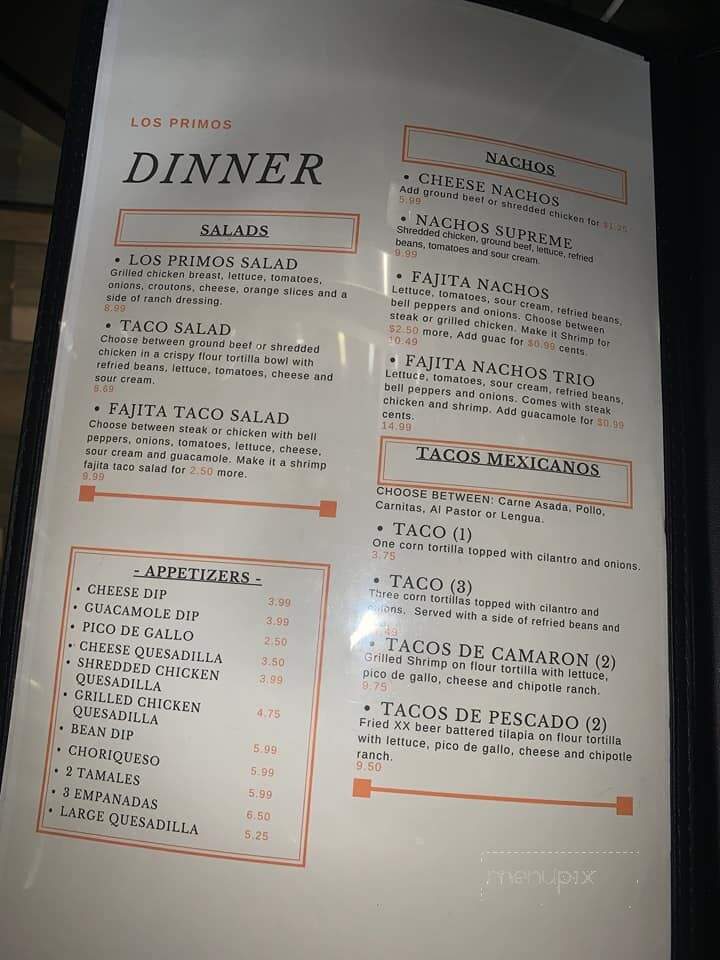 Los Primos Mexican Restaurant - Hampstead, NC menu_pic