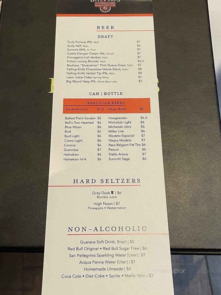 Bullvino's Churrascaria - Saint Paul, MN menu_pic