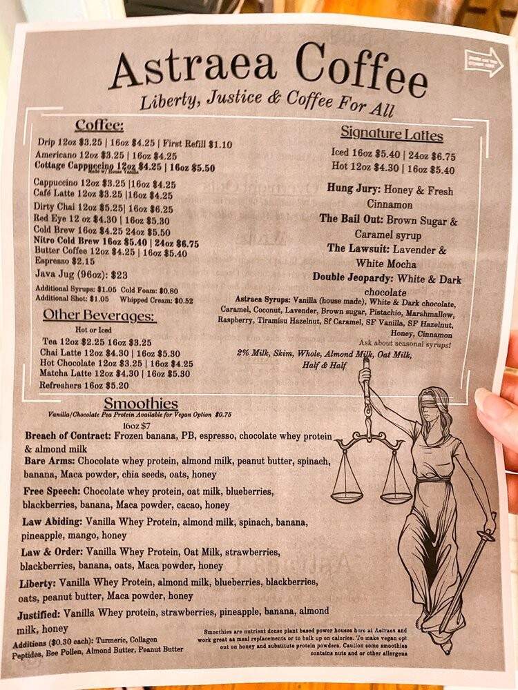 Astraea Coffee - Virginia Beach, VA menu_pic