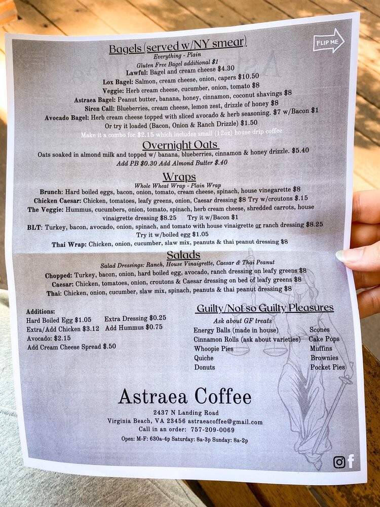 Astraea Coffee - Virginia Beach, VA menu_pic
