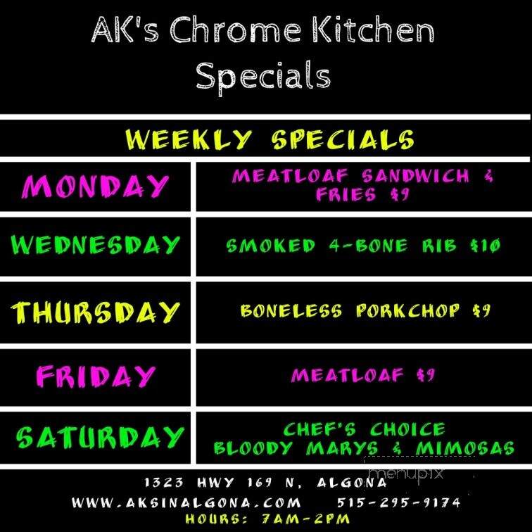 AK's Chrome Kitchen - Algona, IA
