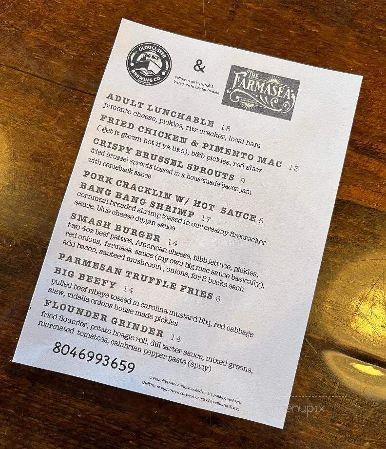 Gloucester Brewing Company - Gloucester, VA menu_pic