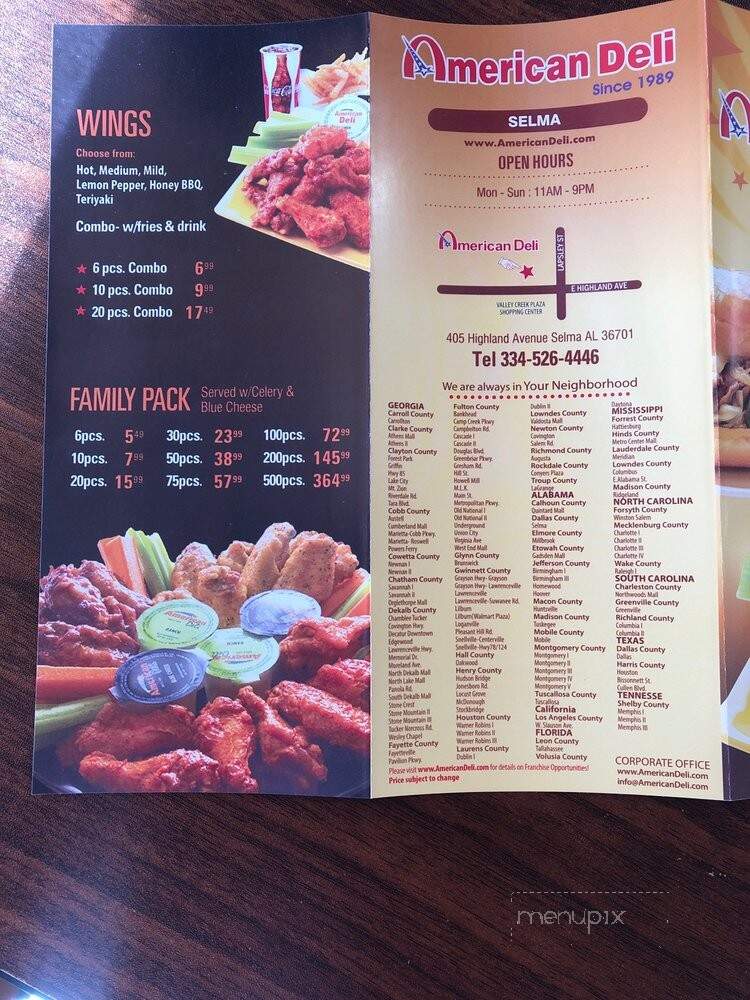 American Deli - Selma, AL menu_pic