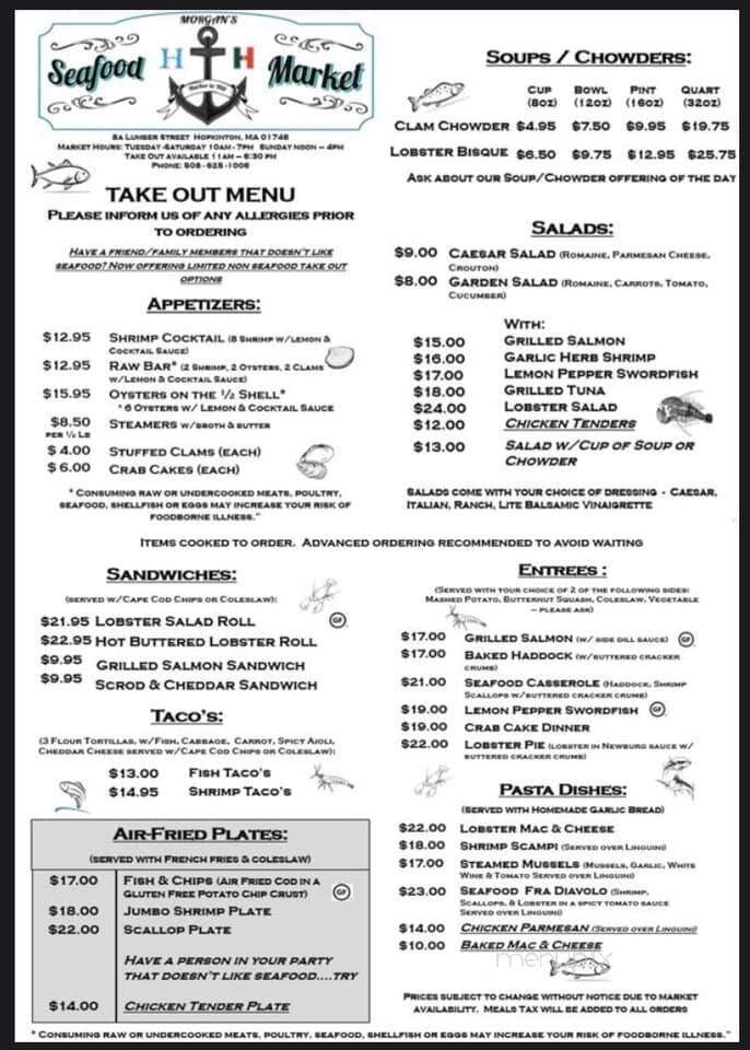 Morgan's Harbor to Hill - Hopkinton, MA menu_pic