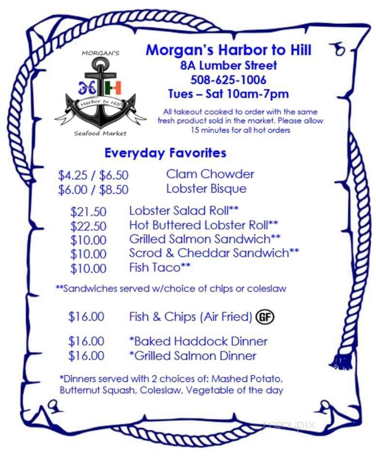 Morgan's Harbor to Hill - Hopkinton, MA menu_pic