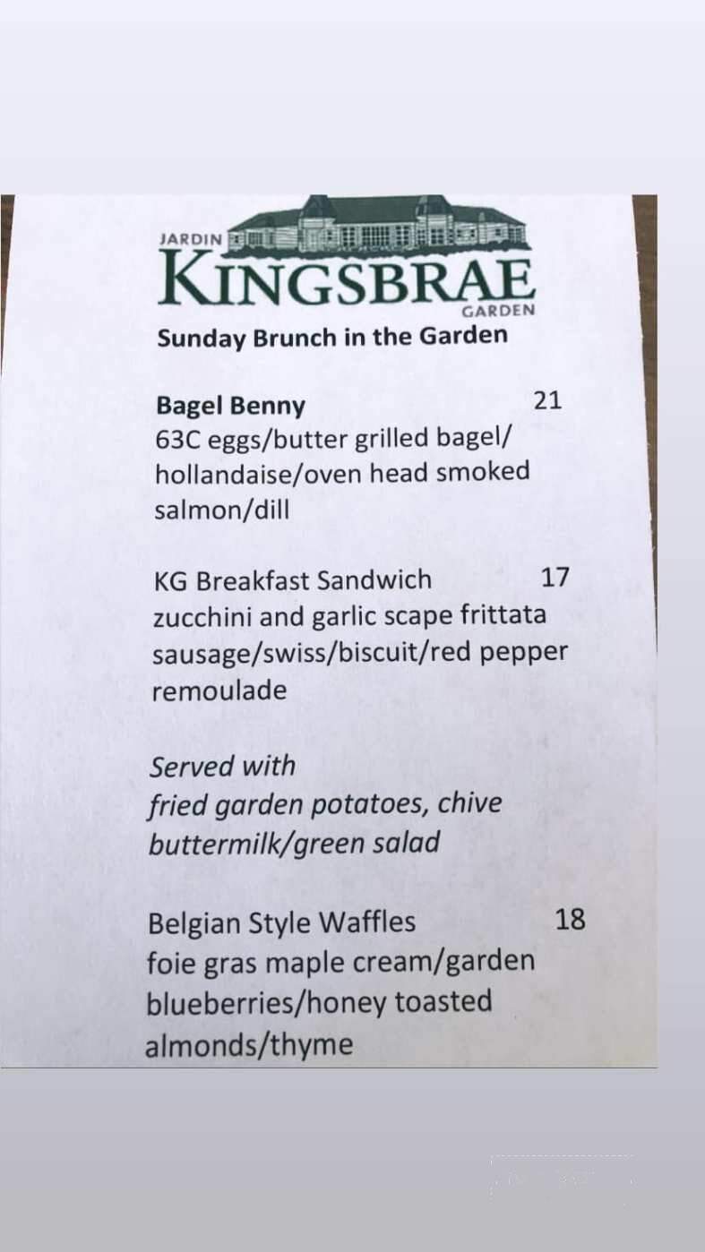 Kingsbrae Garden - Saint Andrews, NB menu_pic