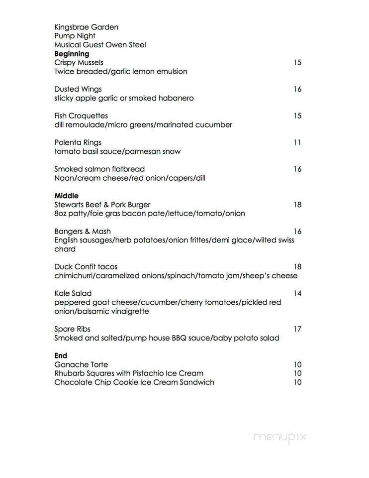 Kingsbrae Garden - Saint Andrews, NB menu_pic