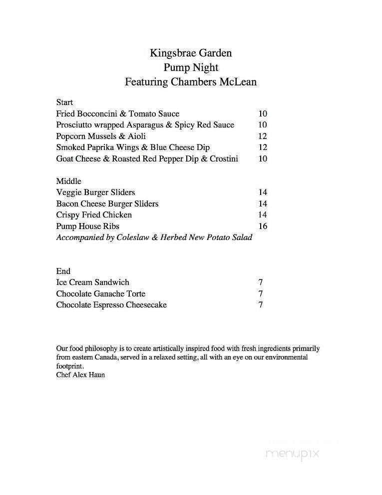 Kingsbrae Garden - Saint Andrews, NB menu_pic