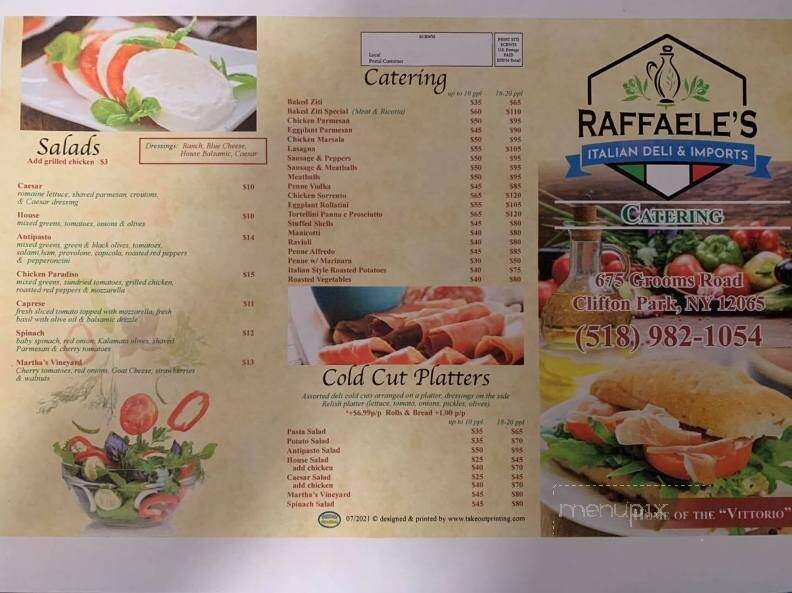 Raffaele's Italian Deli & Import - Clifton Park, NY menu_pic