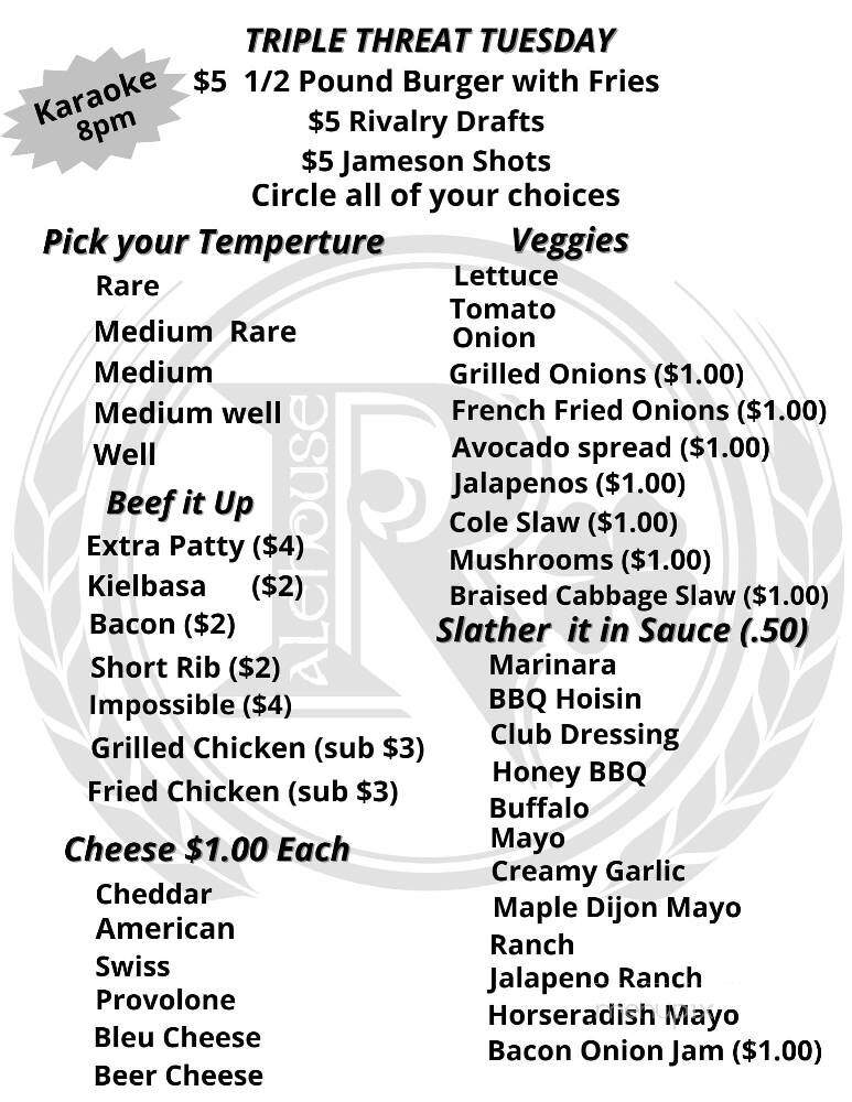 Rivalry Alehouse - Antioch, IL menu_pic