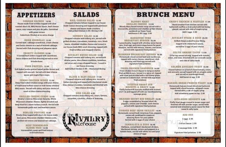 Rivalry Alehouse - Antioch, IL menu_pic