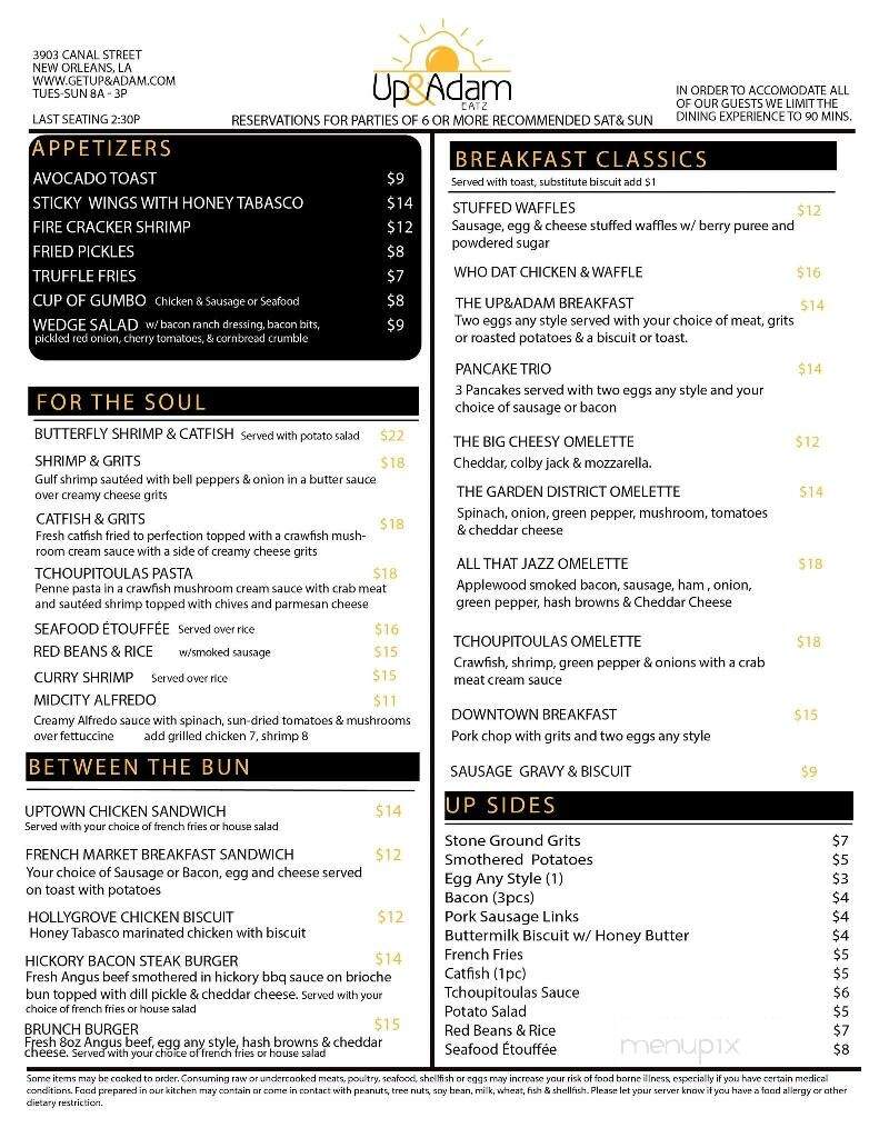 Up & Adam Eatz - New Orleans, LA menu_pic