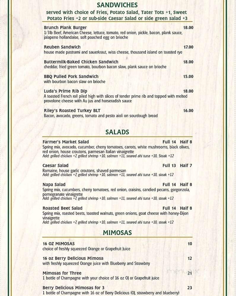 Plank Craft Kitchen & Bar - Folsom, CA menu_pic
