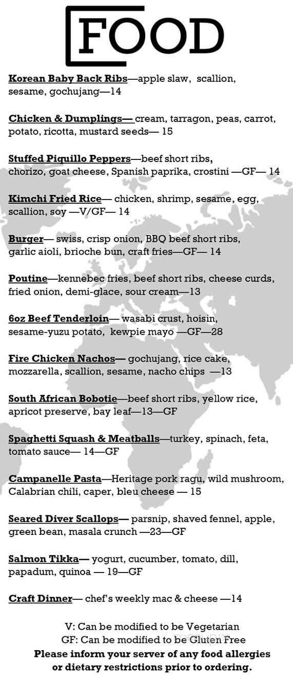 Regale Craft Food & Drink - Macomb, MI menu_pic