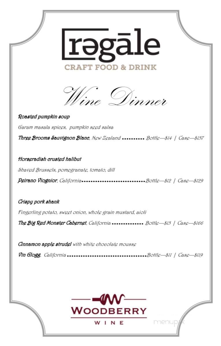 Regale Craft Food & Drink - Macomb, MI menu_pic