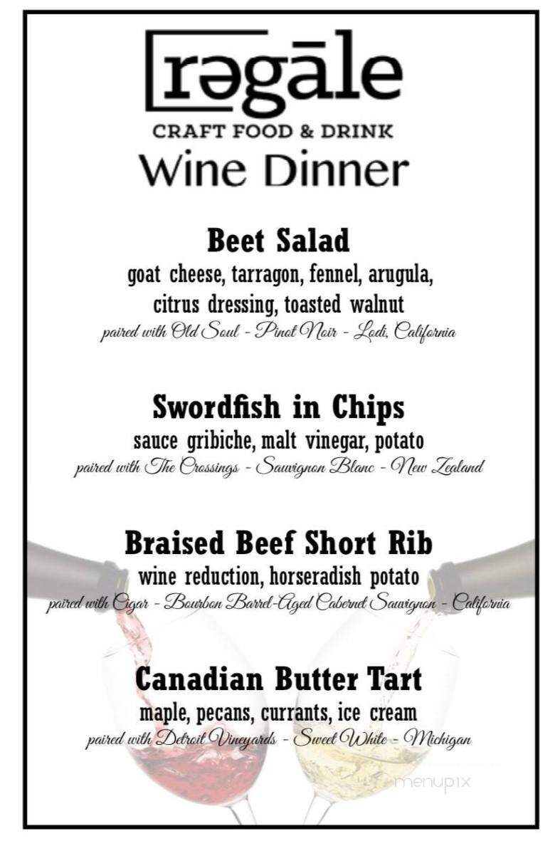 Regale Craft Food & Drink - Macomb, MI menu_pic