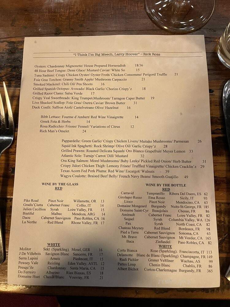 Cry Wolf - Dallas, TX menu_pic