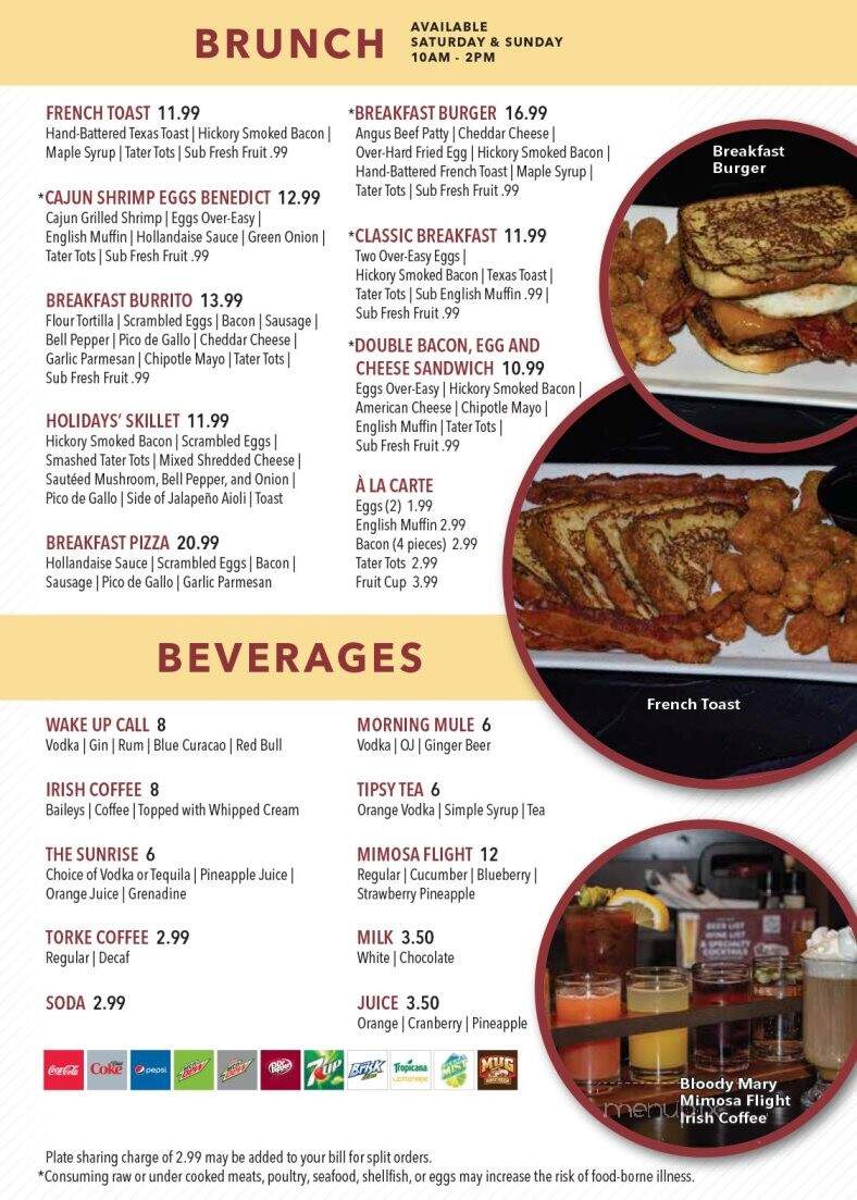 Holidays Pub & Grill - Appleton, WI menu_pic