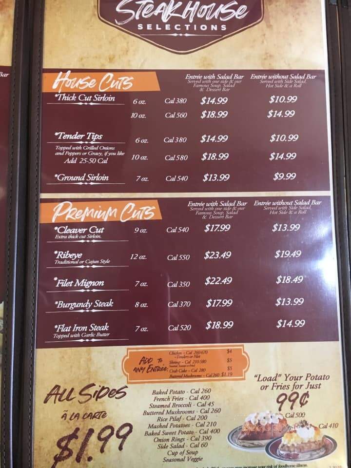 Hoss's Family Steak & Sea - Ebensburg, PA menu_pic