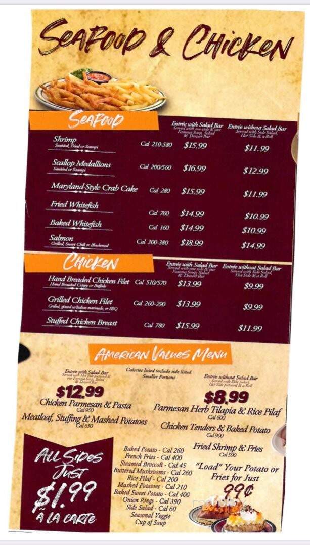 Hoss's Family Steak & Sea - Ebensburg, PA menu_pic