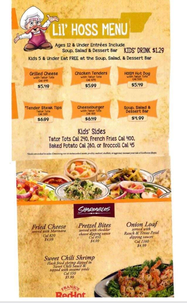 Hoss's Family Steak & Sea - Ebensburg, PA menu_pic