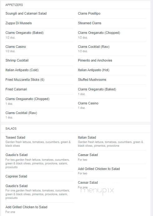 Gaudio's Pizzeria & Restaurant - Astoria, NY menu_pic