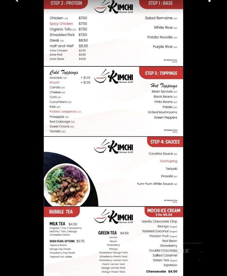 Kimchi-Korean Restaurant - Columbia, SC menu_pic
