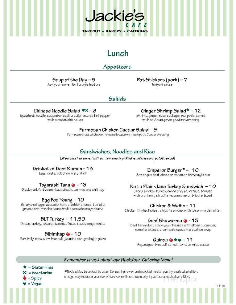 Jackie's Cafe - New Buffalo, MI menu_pic