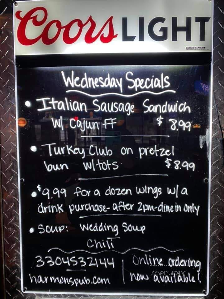 Harmon's Pub - Canton, OH menu_pic