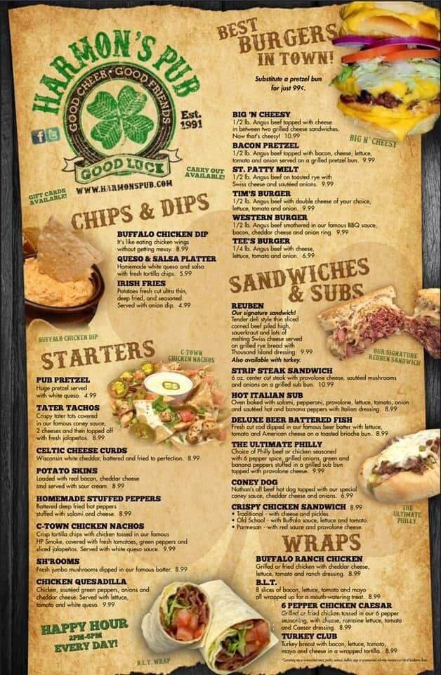 Harmon's Pub - Canton, OH menu_pic