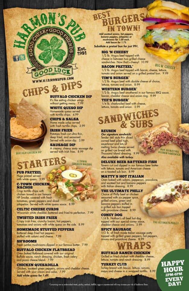 Harmon's Pub - Canton, OH menu_pic