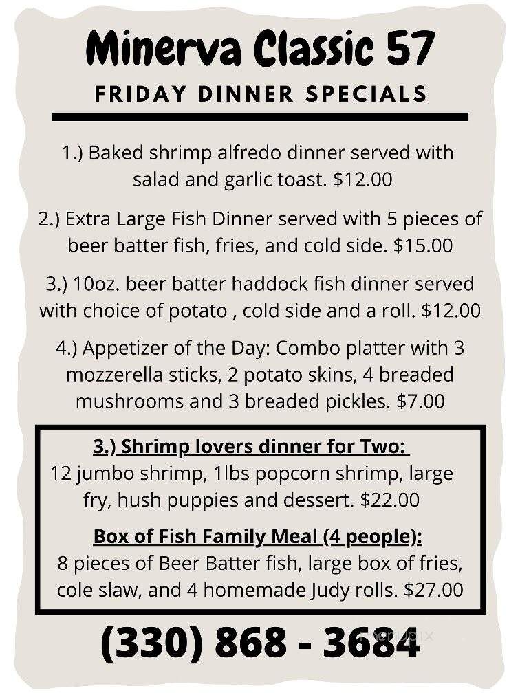 Minerva Classics 57 Restaurant - Minerva, OH menu_pic