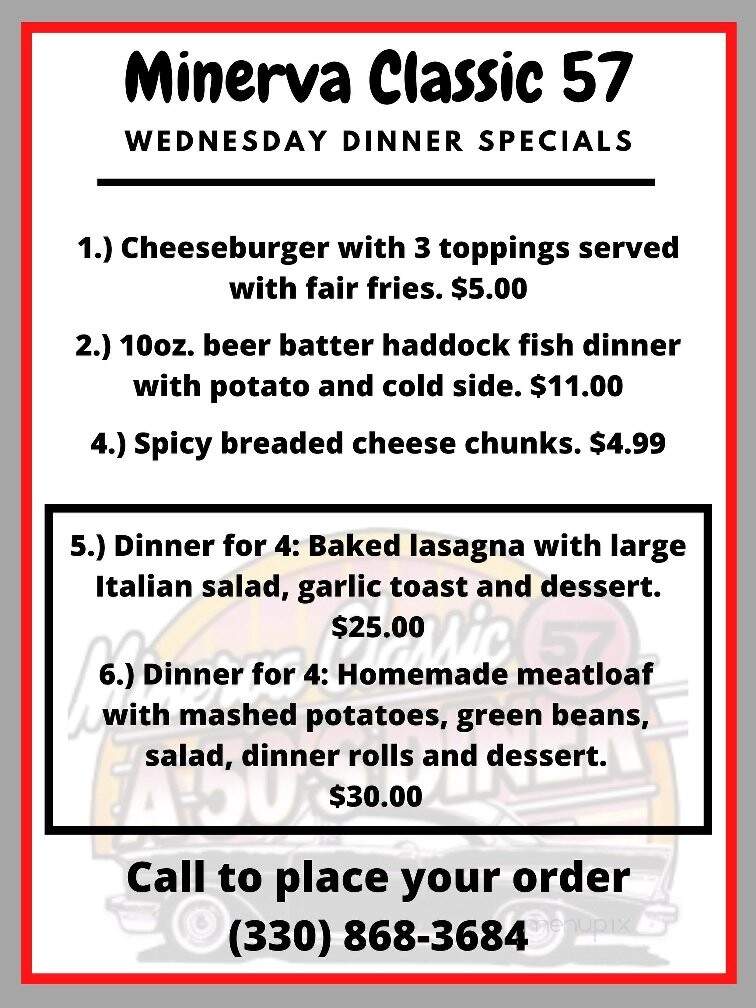 Minerva Classics 57 Restaurant - Minerva, OH menu_pic