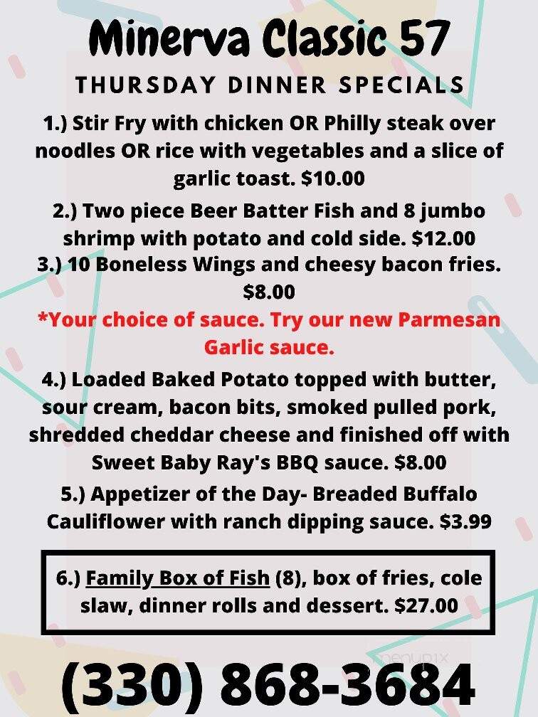 Minerva Classics 57 Restaurant - Minerva, OH menu_pic