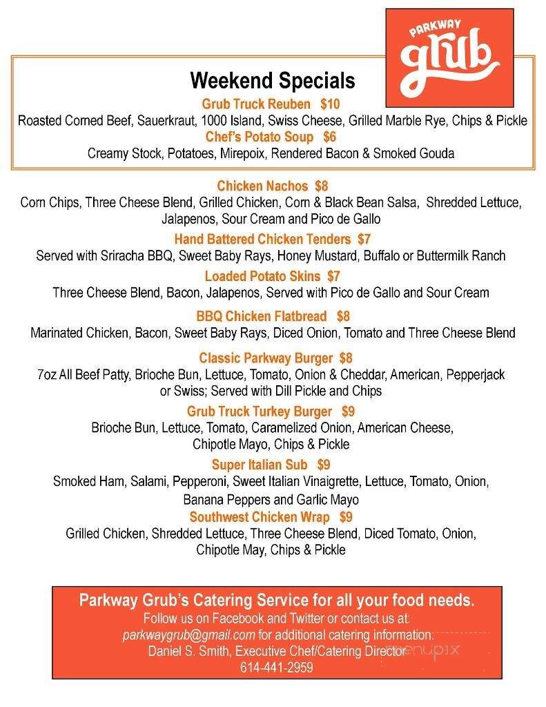Parkway Pub - Powell, OH menu_pic