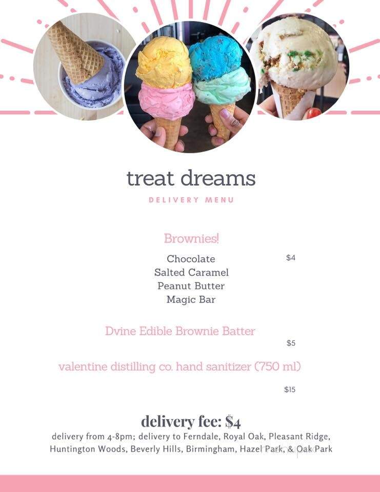 Treat Dreams - Ferndale, MI menu_pic