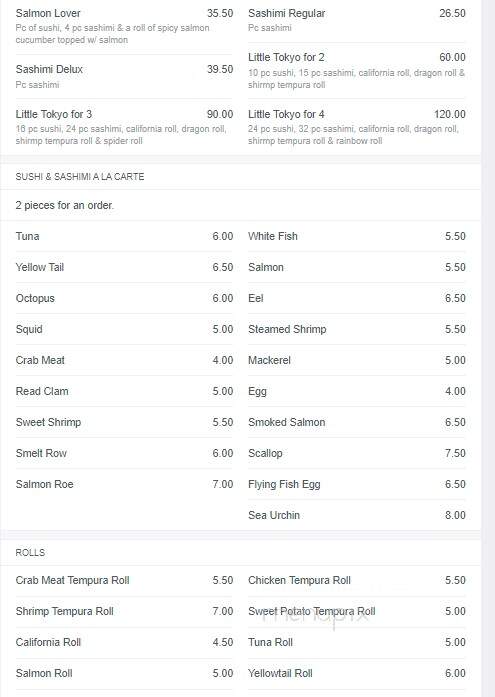 Little Tokyo - Hackettstown, NJ menu_pic