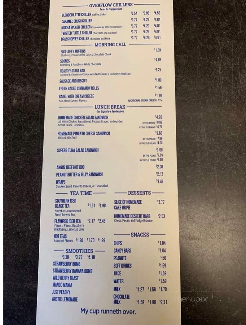 The Overflow Cafe' - Owensboro, KY menu_pic