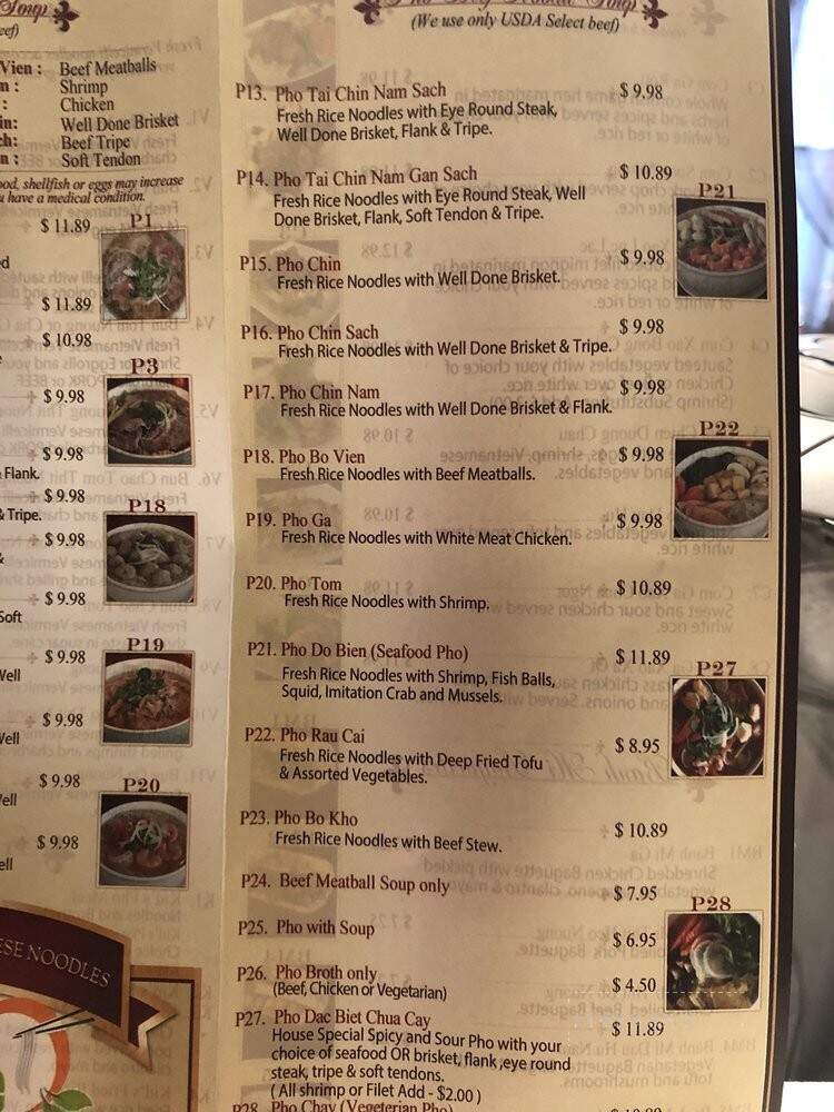 Pho Sure - Valencia, CA menu_pic