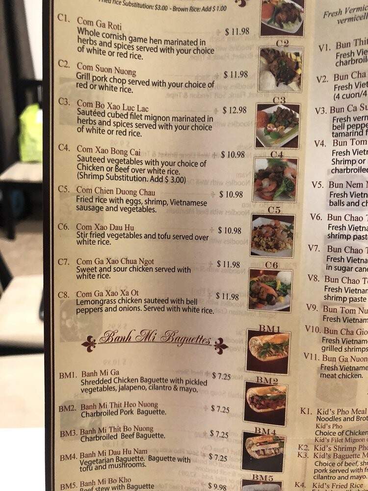 Pho Sure - Valencia, CA menu_pic