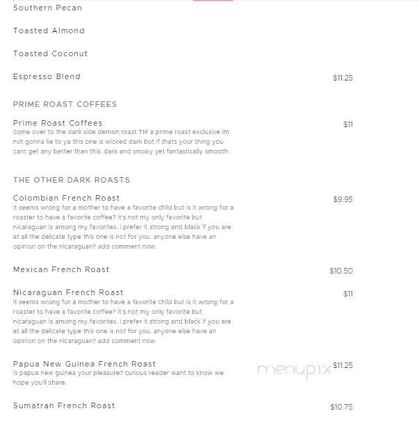Prime Roast Coffee Co. - Keene, NH menu_pic